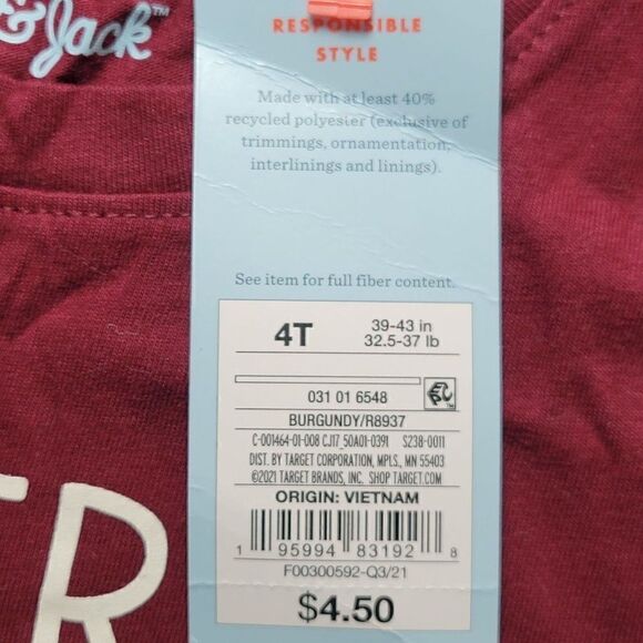 Cat & Jack Toddler "Extra Thankful" Short Sleeve Graphic T-Shirt Sz 4T - Picture 4 of 5